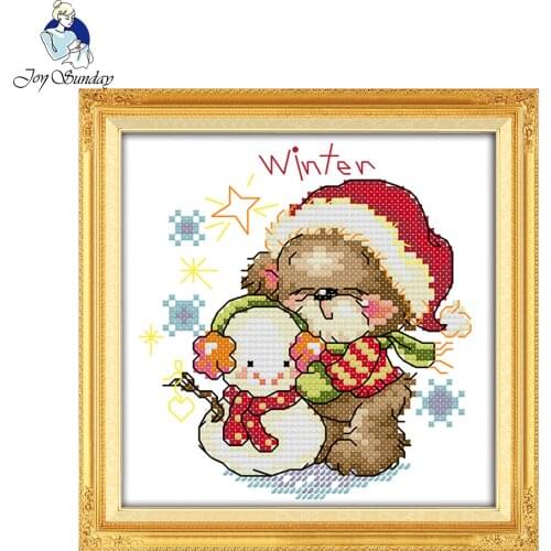 Joy Sunday cartoon style The four seasons little bear-winter leisure arts cross stitch counted embroidery kits for baby