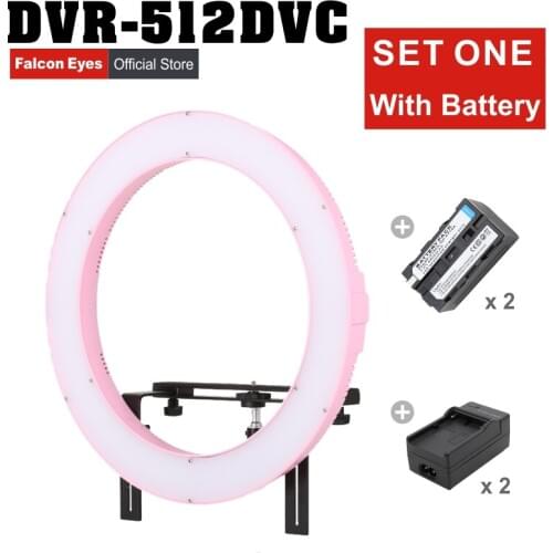FALCONEYES 512 Ring LED Panel 31W Lighting Video Film Continuous Light W/Battery/Charger DVR-512DVC Set One