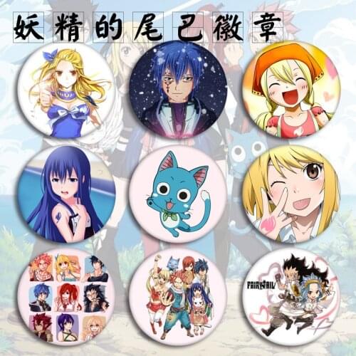 Anime Collection Badge Cartoon Figure Fairy Tail Lucy Heartfilia Tinplate Costumes Badge