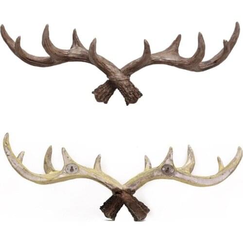 Retro Antler Hook Decoration Wall Hanging Coat Rack Clothing Store Entrance Wall Decoration Wall Key Hook B1