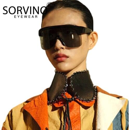 SORVINO Retro Shades for Women Men Rimless Pilot Sunglasses Luxury Brand Designer Oversized Mirror Visor Shield Sun Glasses P331