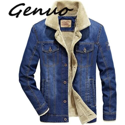 Genuo New 2019 Winter Men Fashion Denim Jacket Mens Fashion Casual Jacket Men Brand Slim Fit Denim Jackets Male