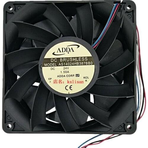 Original ADDA AS14024HB387BB0 DC24V 14038 4 wire PWM cooling fan