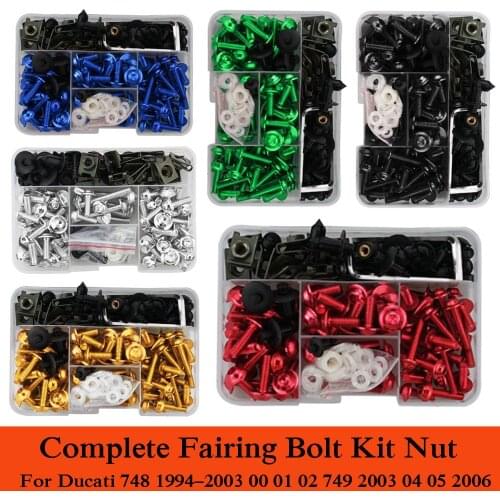 Fit For Ducati 851 1987 88 89 90 91 1992 888 1991 1992 1993 CNC Alloy Complete Fairing Bolts Kit Nut Bodywork Screws Clip