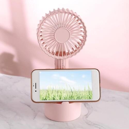 Portable Handheld Mini Fan USB Rechargeable 2 in 1 Desktop Cooling Fans Air Cooler Outdoor 3 Speed Adjustment Summer Cooler