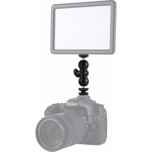 PULUZ Flash Hot Shoe Swivel Ball Head 1/4 inch Tripod Screw Magic Arm with Lock