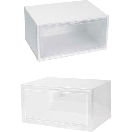 Clamshell Shoe Box Stackable Sneakers Sports Shoe Organizer Drawer Case Plastic Shoebox Display Rack