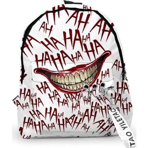 2021 3D Print Backpacks Ha Ha joker Teenager Students School Bags Men/Women Outside Travel Waterproof Oxford Backpack Bags