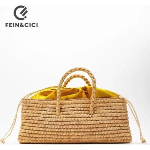Rattan Bag straw totes bag summer beach bucket bag women natural handbag braided 2020 new high quality wholesale