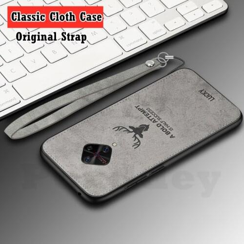Luxury Deer Cloth Case For Vivo V17 Russia V17 Neo V15 Pro V20 SE X50 Y17 Y19 Y20 Y30 Global Rugged Cover Original Strap