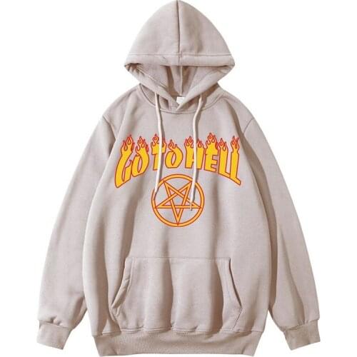 Hip Hop Sweatshirt Hoodie Streetwear GO TO HELL print Pullover Hoodie Hoody Men Fleece More color Hoodie Unisex Tops