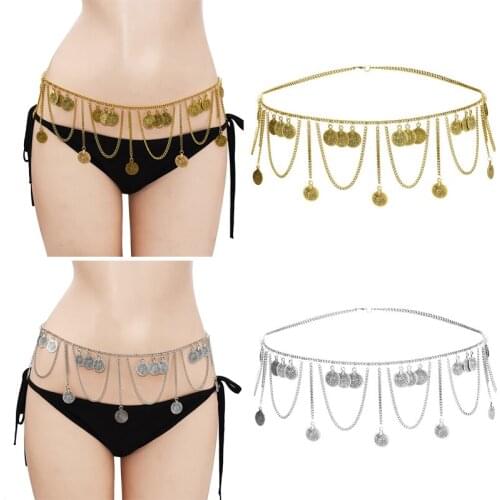 Turkey Egypt Sexy Indian Coin Belly Dance Waist Chain Wedding Bride Coin Dancing Chain Metal Coin Hanging Chain Belly Dance Belt