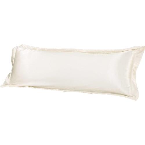 Solid Silky Satin Body Pillow Case Full Long Pillow Case Cushion Covers
