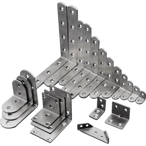 Stainless Steel Corner Code Hardware Thickened Square Corner Code 90-degree Right Angle L-shaped Fixed Bracket Connector