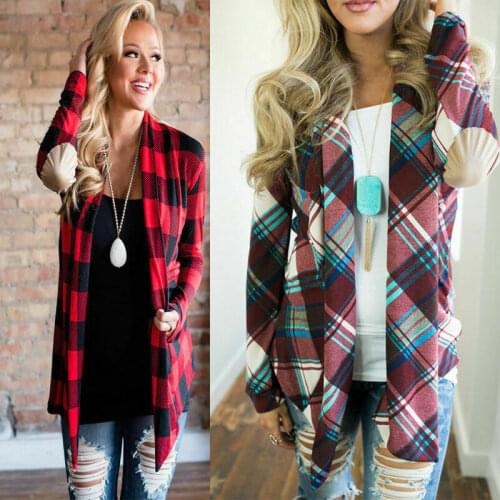Fashion Spring Womens Plaid Long Sleeve Shirts Casual Loose Cardigan Flannel Tops