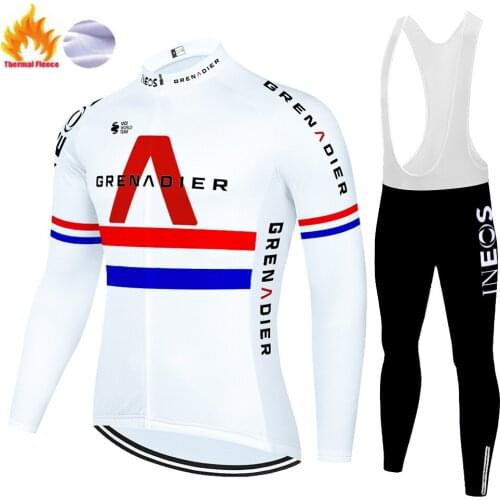 2019 ropa hombre invierno ineos Winter Thermal Fleece Cycling Clothes Men Long Sleeve cycling Jersey Suit Outdoor winter pants