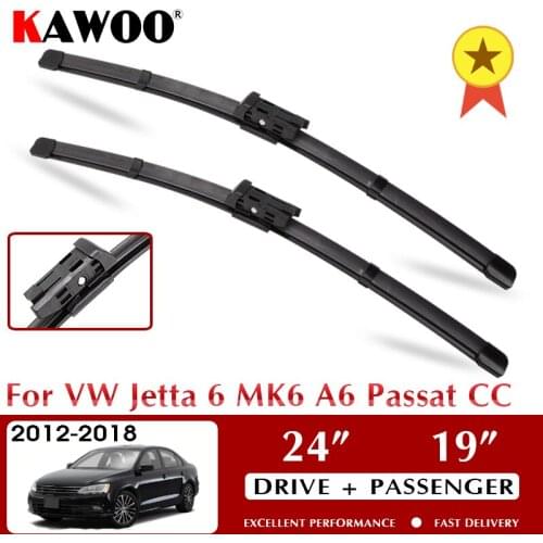 Car Wiper Front Car Wiper Blade Blades for Volkswagen VW Jetta 6 MK6 A6 Passat CC 2012-2018 Windshield Windscreen Window 24"+19"