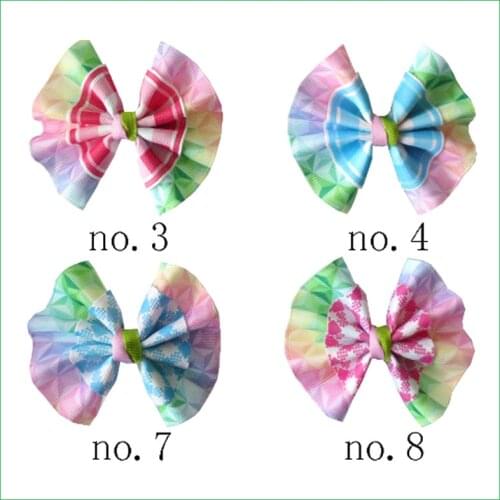 100 BLESSING Good Girl 3" Fan Hair Bow Clip Colorful Accessories British Style