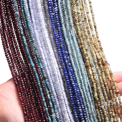 AAA Grade Gems Stone Rondelle Spacer Faceted Beads Natural Stone Bead For Jewelry Making Strand 15 inch DIY Accessorries Spacer