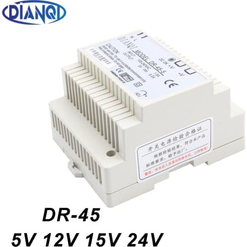 DIANQI Din rail power supply 45W 5V 12V 24V power suply 24V 45W ac dc converter good quality DR-45-24 DR-45-5 DR-45-12 DR-45-15