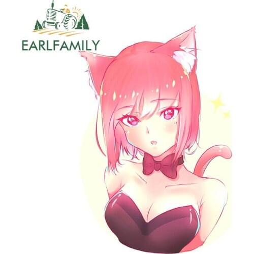 EARLFAMILY 13cm x 9.8cm For Kat Car Assessoires Stickers Creative Waterproof DIY Decal Laptop Windshield Car Door Protector