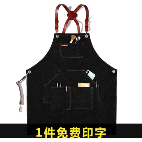 Apron custom logo printed denim work apron