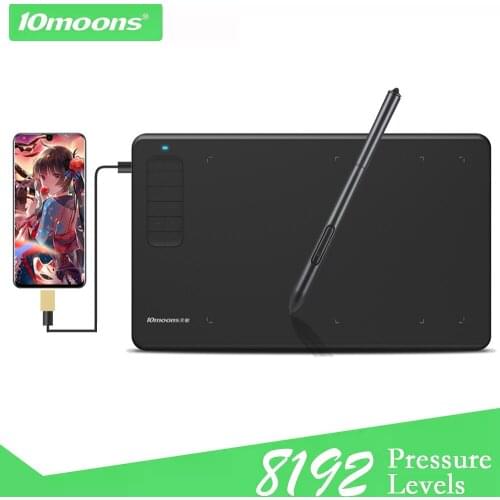 10moons G12 Graphics Drawing Tablet Ultralight Digital Art Creation Sketch 9.45 x 6 Inches with Battery-free Stylus 8 Pen Nibs