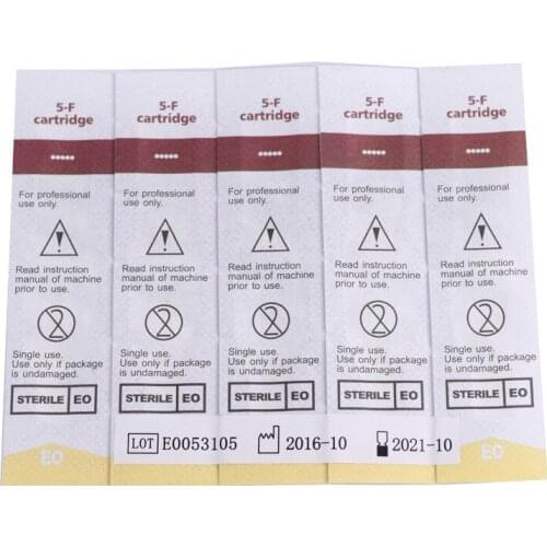 Needle10PCS 5F Disposable Sterilized Tattoo Permanent Makeup Pen Machine Flat Needles Tips for Eyebrow lip Microblading supplies