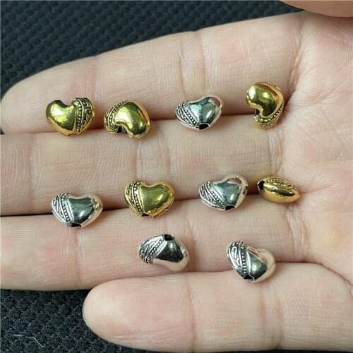 JunKang 25pcs Peach Heart-Shaped Perforated Beads DIY Handmade Necklace Bracelet Connection Piece, Wholesale Jewelry