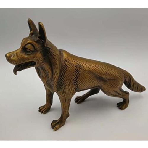 Collection archaize brass dog crafts statue copper Ornaments