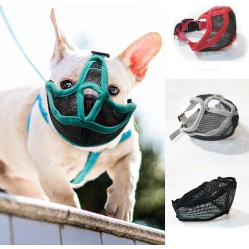 Short Hollow Snout Pet Dog Muzzles Adjustable French Bulldog Muzzle Dog Mouth Mask Breathable Muzzle for Anti Stop Barking
