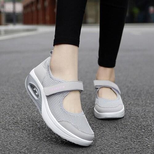 Summer Platform Sneakers Casual Shoes Women Tenis Feminino Women Wedges Shoes Breathable Fitness Shoe Walking Toning Trainers
