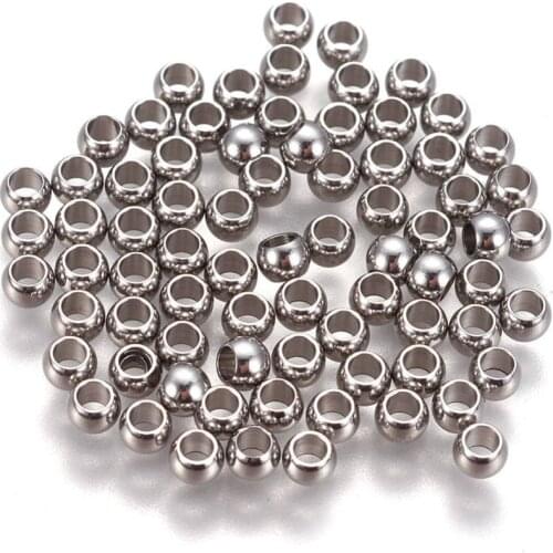 1000pcs 304 Stainless Steel Round Loose Spacer Beads 3mm 4mm 6mm For DIY Jewelry Making Bracelet Finding