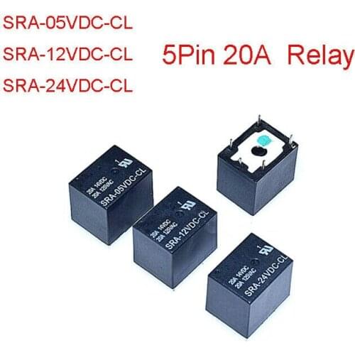 Mini PCB Relay DC 5/12/24V SPDT 5 Pin 20A Power PCB Relay Songle Relay