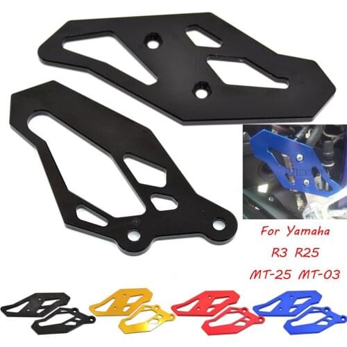 BJMOTO CNC Motorcycle Footrest Rear Set Foot Peg Plate Guard For Yamaha R3 MT03 MT25 2015-2020 R3 ABS 2017-2020 R25 2013-2020