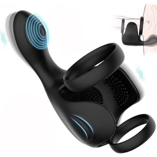 Male Vibrating Penis Ring Massage Cock Ring Sex Toys for Men Delay Ejaculation Long-Lasting Penis Vibrator Male Masturbator Toys