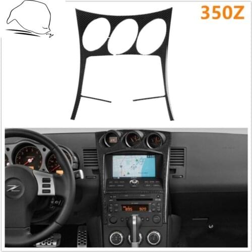 For Nissan 350Z Z33 2006-2009 Car Carbon Fiber Radio Air Conditioning Console Panel Cover Modified Decorative Sticker