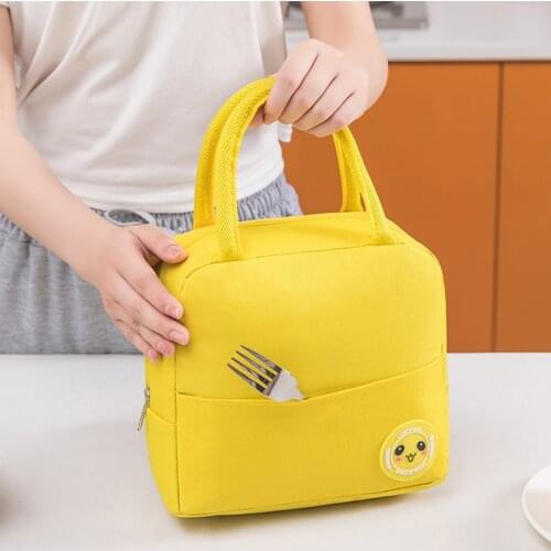 Small Lunch Box Food Sandwich Snacks Container Carry Bag Oxford Light Weight Insulated Reusable Cooler Zip Lock Tote Lunch Bag