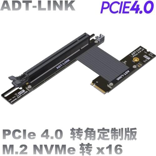 Newest M.2 NGFF NVMe SSD To PCI-E 4.0 x16 Riser Extender Jumper Gen4 GPU Graphics Card PCIe4.0 x4 64G/s Riser Cable (SSD M-Key)