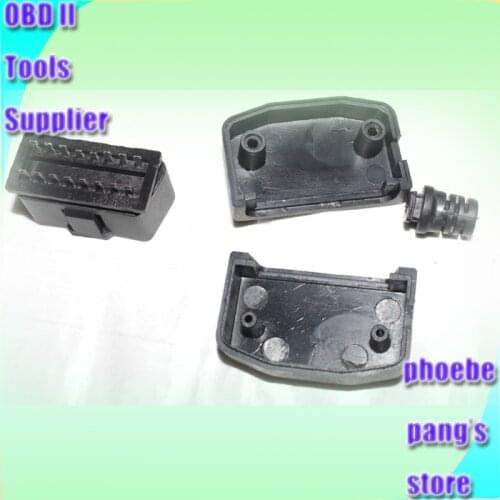 Wholesale OBD OBDII 16Pin obd connecters OBD2 16 pin Male connector plug housing + line card + screw 50pcs
