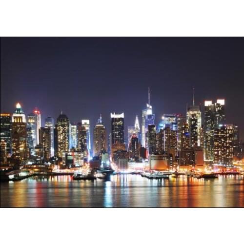 Landscape Mural Photo Wallpapers City Night for Living Room Bedroom Wallcoverings Wall Art Decor Wall Covering papel tapiz de te