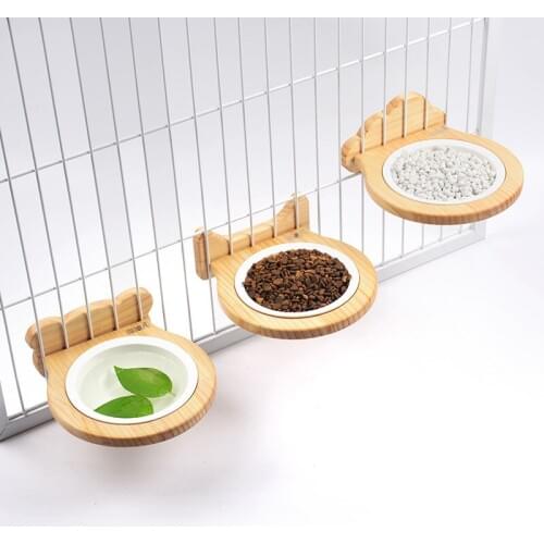 Cat Dog Stainless Steel /Ceramic Feeding Drinking Bowls Kitten Feeder Combination Eat Bamboo Puppuy Frame Pet Accessories