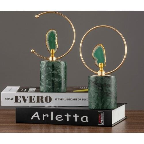 Modern Luxury Agate Crafts Living Room Bookcase Decoration Marble Base Art Sculpture Furnishings Home Decoration Accessories New