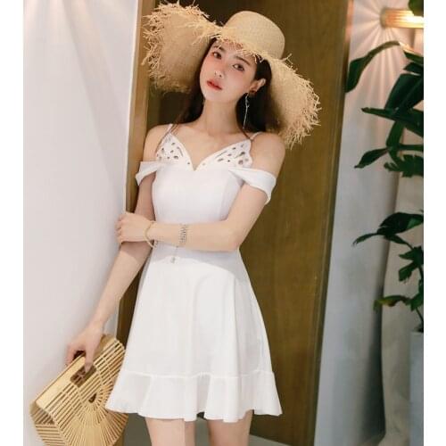 One Piece Bikini Swimsuit Push Up Swimsuits Girl Swimwear 2020 Separate Female New Women Split Skirt Underwire Cover Polyester