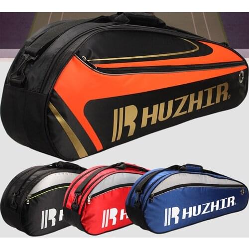 Double Zipper Large Capacity Sports Squash Racket Bag Single Shouder Training Tennis Badminton Shoes Storage 1-3 Racket Backpack