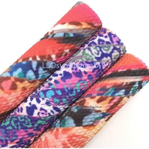 LEOsyntheticoDIY Leopard Printed Bullet Liverpool Fabric Sheets For DIY Bows 21X29CM R039B