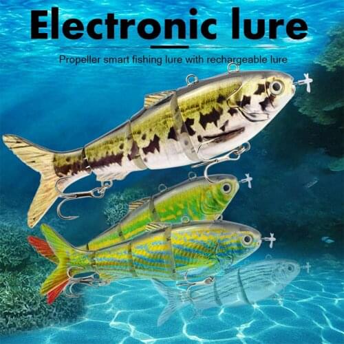 USB Robotic Swimming Fishing Lure Electric Wobbler Crankbait Auto Electric Lure Bait Wobblers For Swimbait Flashing LED light