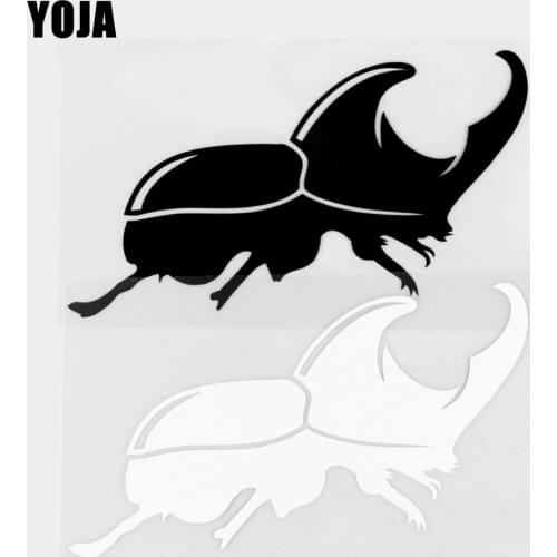 YOJA 15.9×9.1CM Crawling Beetle Pattern Cartoon Animals Vinyl Decal Car Stickers Black/Silver 19C-0461