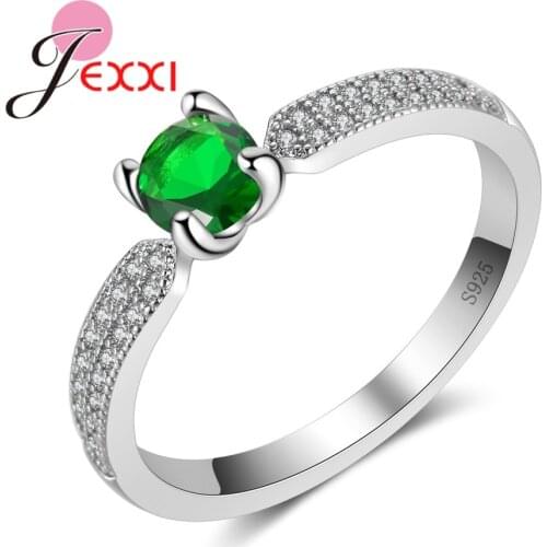 Factory Price Women Silver Round Crystal Anniversary Wedding Rings Accessory Bridal Jewelry Anillos Bijoux