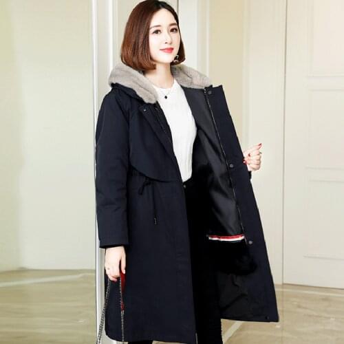 Woman Rex Rabbit Natural Real Fur Jacket Winter Long Wool Fur Coat Streetwear Women Leather Jacket